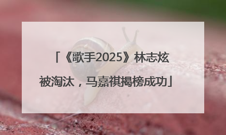 《歌手2025》林志炫被淘汰，马嘉祺揭榜成功