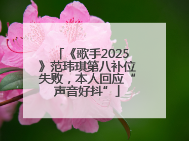 《歌手2025》范玮琪第八补位失败，本人回应“声音好抖”