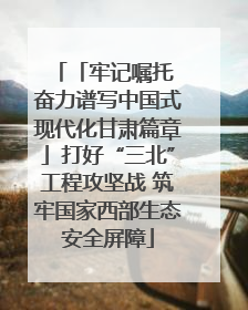 「牢记嘱托 奋力谱写中国式现代化甘肃篇章」打好“三北”工程攻坚战 筑牢国家西部生态安全屏障