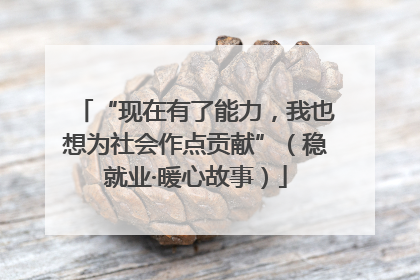 “现在有了能力，我也想为社会作点贡献”（稳就业·暖心故事）