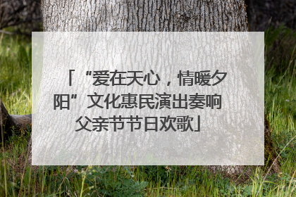 “爱在天心，情暖夕阳”文化惠民演出奏响父亲节节日欢歌