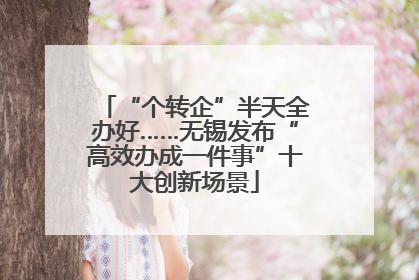 “个转企”半天全办好……无锡发布“高效办成一件事”十大创新场景