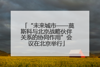 “未来城市——莫斯科与北京战略伙伴关系的协同作用”会议在北京举行