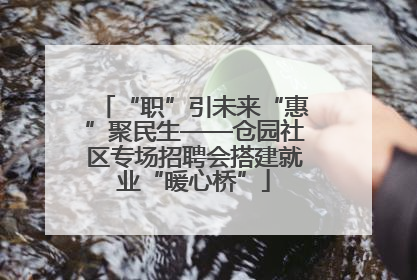 “职”引未来“惠”聚民生——仓园社区专场招聘会搭建就业“暖心桥”