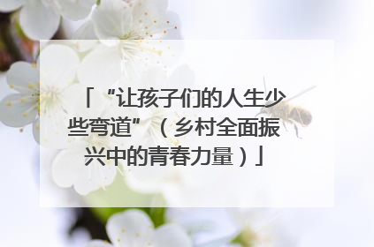 “让孩子们的人生少些弯道”（乡村全面振兴中的青春力量）