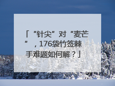 “针尖”对“麦芒”，176袋竹签棘手难题如何解？