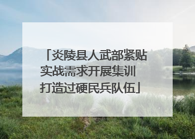 炎陵县人武部紧贴实战需求开展集训 打造过硬民兵队伍