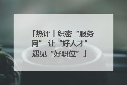 热评丨织密“服务网” 让“好人才”遇见“好职位”