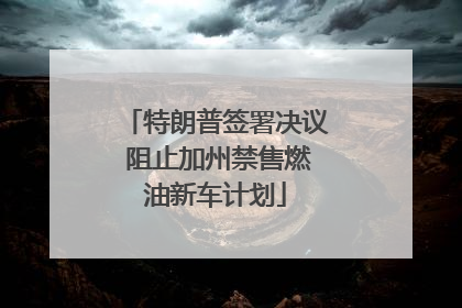 特朗普签署决议 阻止加州禁售燃油新车计划
