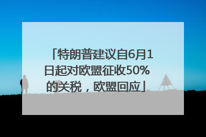 特朗普建议自6月1日起对欧盟征收50%的关税，欧盟回应