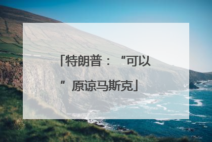 特朗普：“可以”原谅马斯克