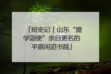 短史记｜山东“提学副使”亲自更名的平原闲道书院