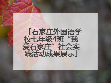 石家庄外国语学校七年级4班“我爱石家庄”社会实践活动成果展示
