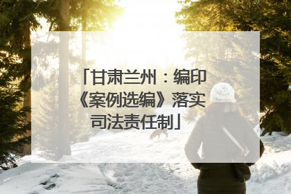 甘肃兰州：编印《案例选编》落实司法责任制