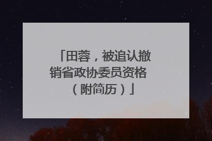 田蓉，被追认撤销省政协委员资格（附简历）