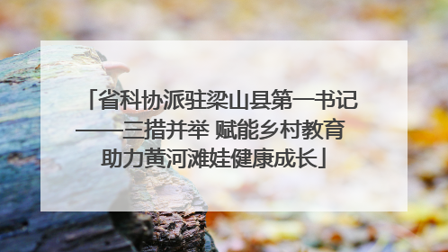 省科协派驻梁山县第一书记——三措并举 赋能乡村教育 助力黄河滩娃健康成长