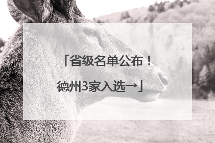 省级名单公布！德州3家入选→