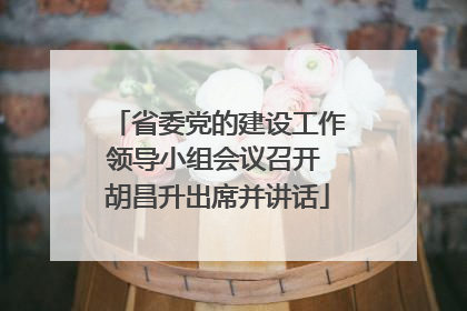 省委党的建设工作领导小组会议召开 胡昌升出席并讲话