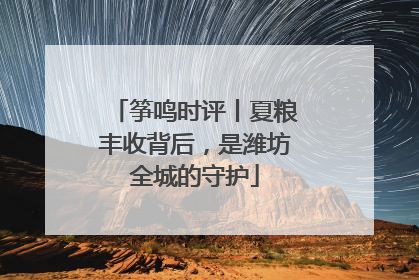 筝鸣时评丨夏粮丰收背后，是潍坊全城的守护