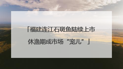 福建连江石斑鱼陆续上市 休渔期成市场“宠儿”