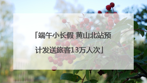 端午小长假 黄山北站预计发送旅客13万人次