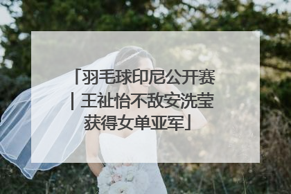 羽毛球印尼公开赛｜王祉怡不敌安洗莹 获得女单亚军
