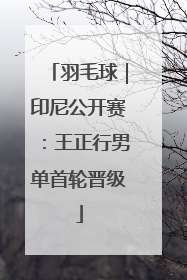 羽毛球｜印尼公开赛：王正行男单首轮晋级