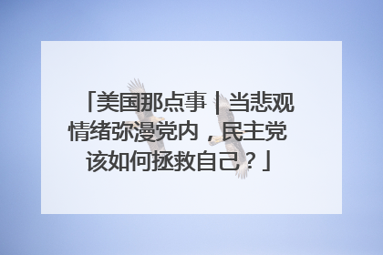 美国那点事｜当悲观情绪弥漫党内，民主党该如何拯救自己？
