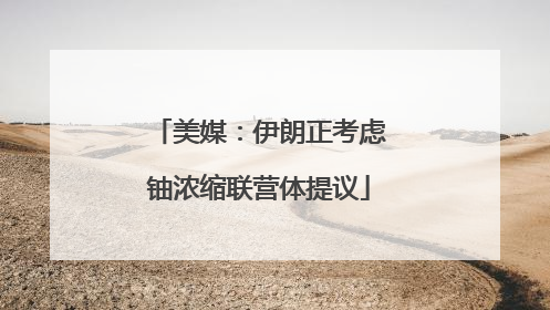 美媒：伊朗正考虑铀浓缩联营体提议