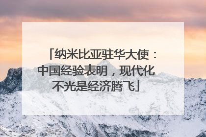 纳米比亚驻华大使：中国经验表明，现代化不光是经济腾飞