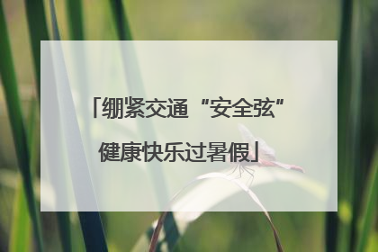 绷紧交通“安全弦” 健康快乐过暑假