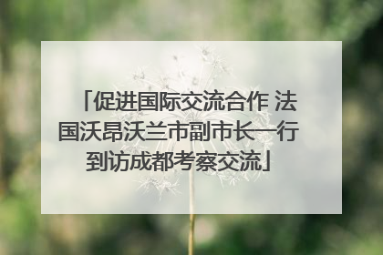促进国际交流合作 法国沃昂沃兰市副市长一行到访成都考察交流
