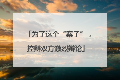 为了这个“案子”，控辩双方激烈辩论