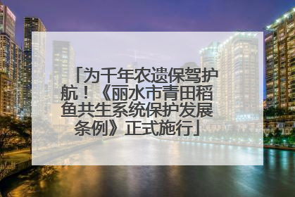 为千年农遗保驾护航！《丽水市青田稻鱼共生系统保护发展条例》正式施行