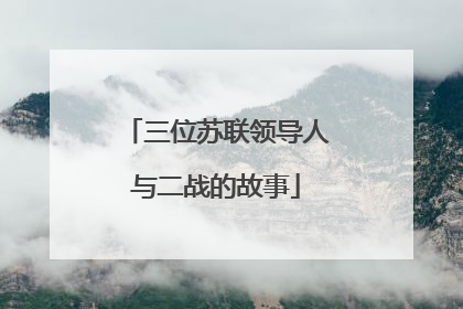 三位苏联领导人与二战的故事