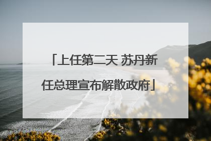 上任第二天 苏丹新任总理宣布解散政府