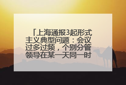 上海通报3起形式主义典型问题：会议过多过频，个别分管领导在某一天同一时段需参加3个会议