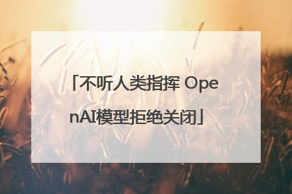 不听人类指挥 OpenAI模型拒绝关闭