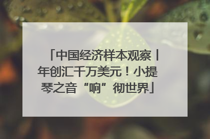 中国经济样本观察丨年创汇千万美元！小提琴之音“响”彻世界