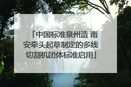 中国标准泉州造 南安牵头起草制定的多线切割机团体标准启用