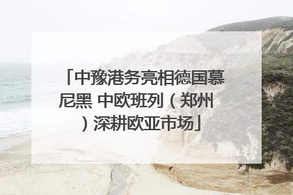 中豫港务亮相德国慕尼黑 中欧班列（郑州）深耕欧亚市场