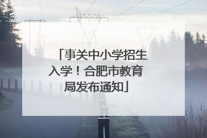 事关中小学招生入学！合肥市教育局发布通知