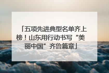 五项先进典型名单齐上榜！山东用行动书写“美丽中国”齐鲁篇章