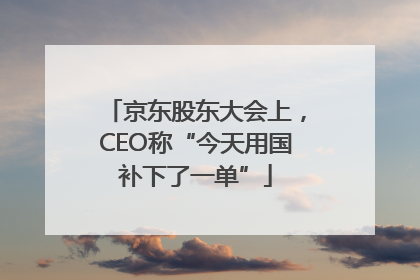 京东股东大会上，CEO称“今天用国补下了一单”