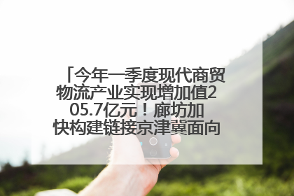 今年一季度现代商贸物流产业实现增加值205.7亿元！廊坊加快构建链接京津冀面向全世界的物流通道