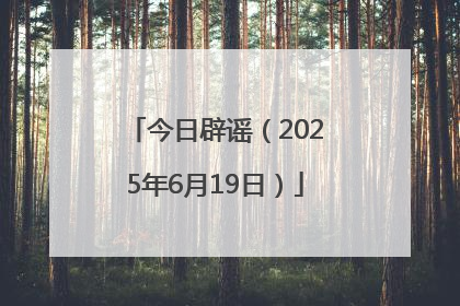 今日辟谣（2025年6月19日）