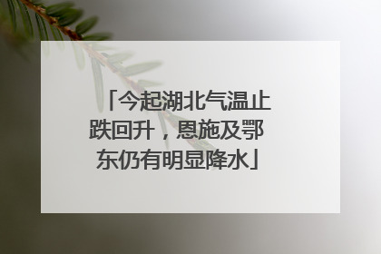 今起湖北气温止跌回升，恩施及鄂东仍有明显降水
