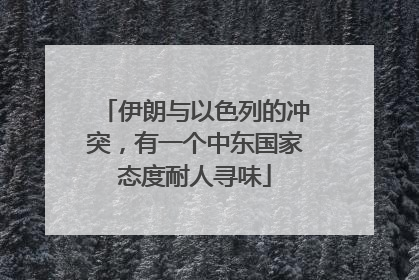 伊朗与以色列的冲突，有一个中东国家态度耐人寻味