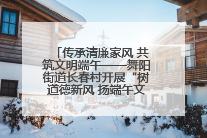 传承清廉家风 共筑文明端午——舞阳街道长春村开展“树道德新风 扬端午文化”主题活动