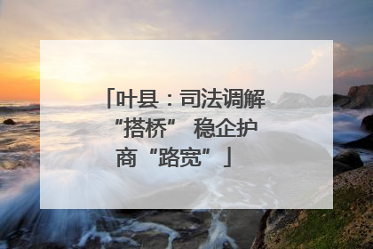 叶县：司法调解“搭桥” 稳企护商“路宽”